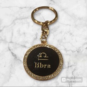 New Libra Bling 2-sided zodiac keychain